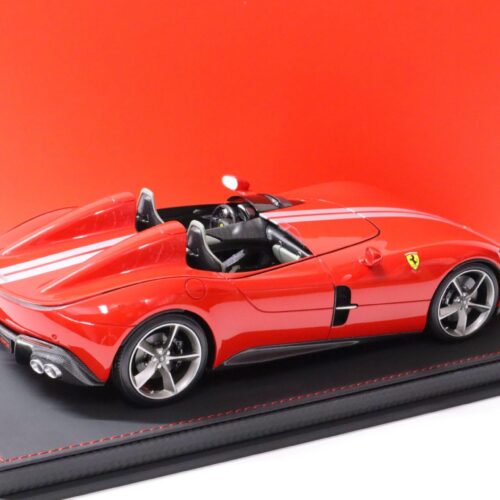 1:18 BBR Ferrari Monza SP2 Rosso Corsa 322 red/ silver stripe with display Limited Edition