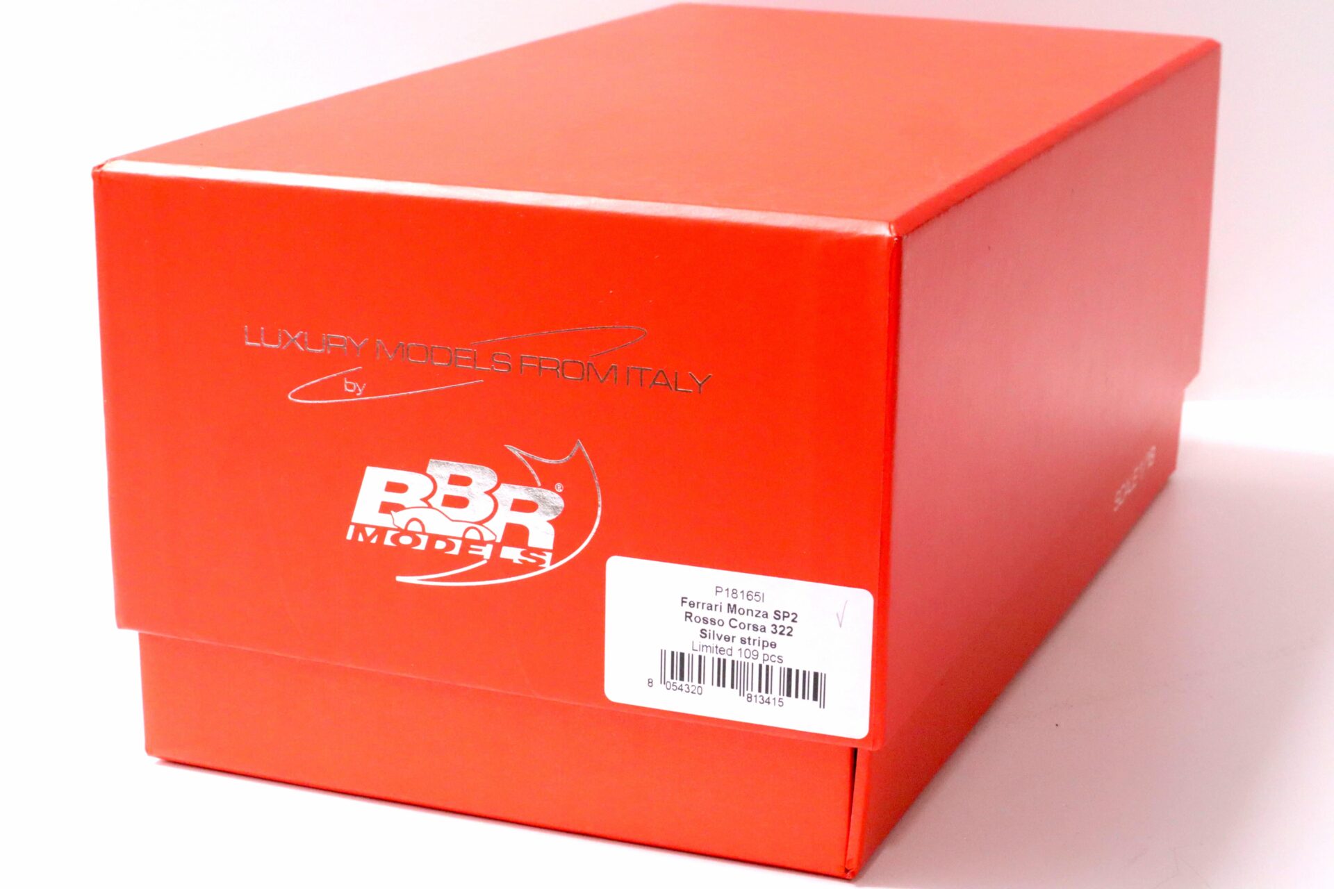1:18 BBR Ferrari Monza SP2 Rosso Corsa 322 red/ silver stripe with display Limited Edition