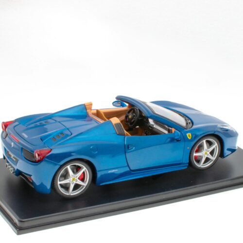 1:24 Hachette Bburago Ferrari Collection Ferrari 458 Spider blue 2011 with display