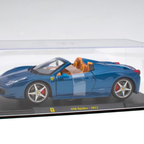 1:24 Hachette Bburago Ferrari Collection Ferrari 458 Spider blue 2011 with display