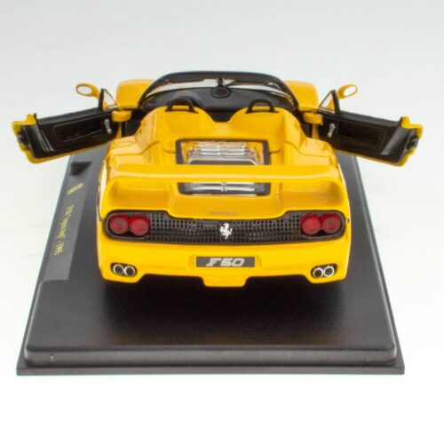 1:24 Hachette Bburago Ferrari Collection Ferrari F50 open top yellow 1995 with display - Image 5