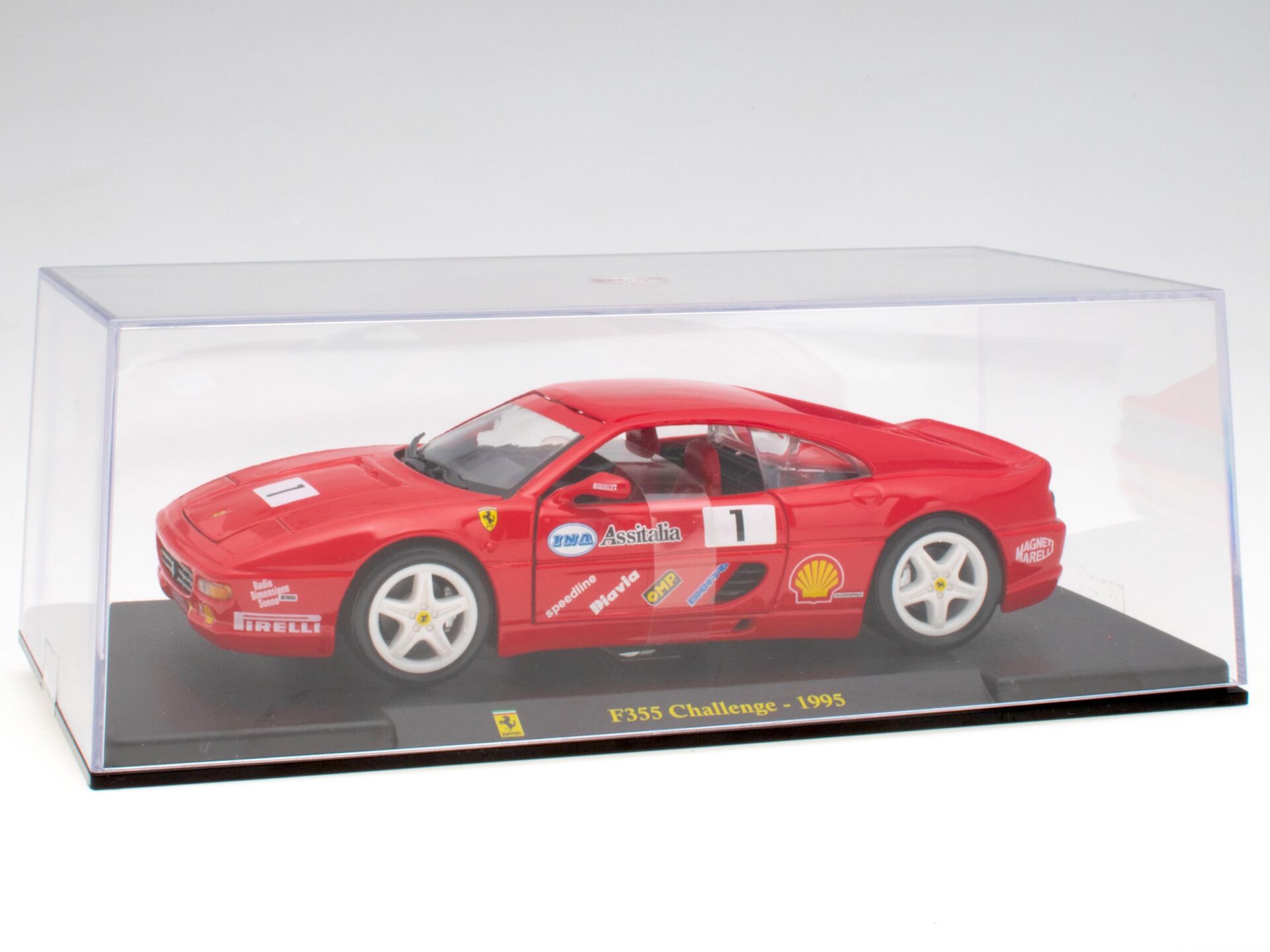 1:24 Hachette Bburago Ferrari Collection Ferrari F355 Challenge red 1995 with display