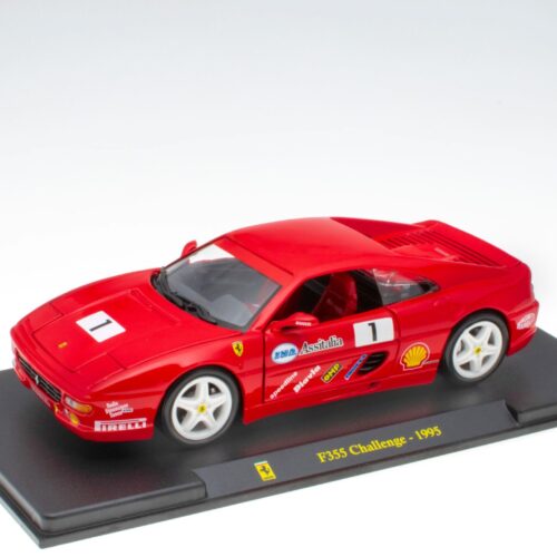 1:24 Hachette Bburago Ferrari Collection Ferrari F355 Challenge red 1995 with display