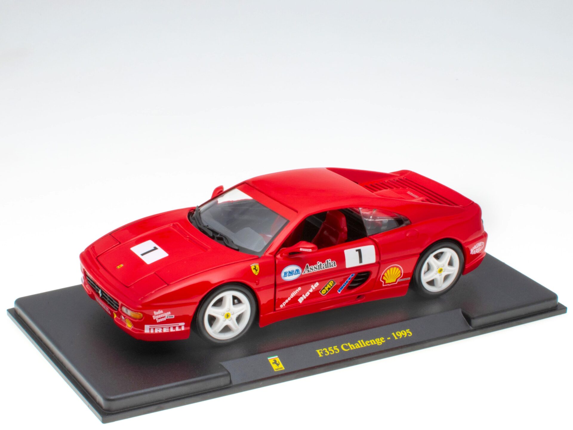 ID 63207 orig.jpg 1:24 Hachette Bburago Ferrari Collection Ferrari F355 Challenge red 1995 with display