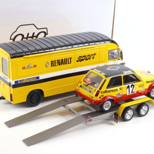 1:18 OTTO mobile OT332 Rally Set Monte Carlo 1978 Saviem SB2 + Renault + Trailer