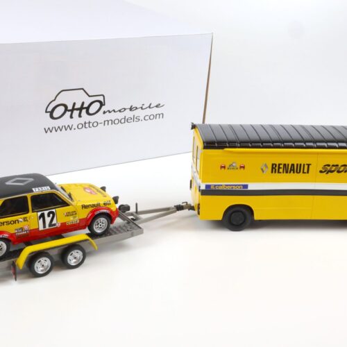 1:18 OTTO mobile OT332 Rally Set Monte Carlo 1978 Saviem SB2 + Renault + Trailer