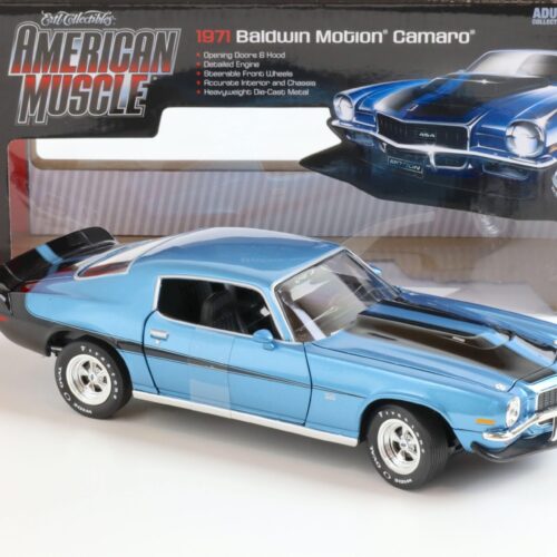 1:18 Auto World 1971 Chevrolet Camaro Baldwin Motion Camaro blue metallic