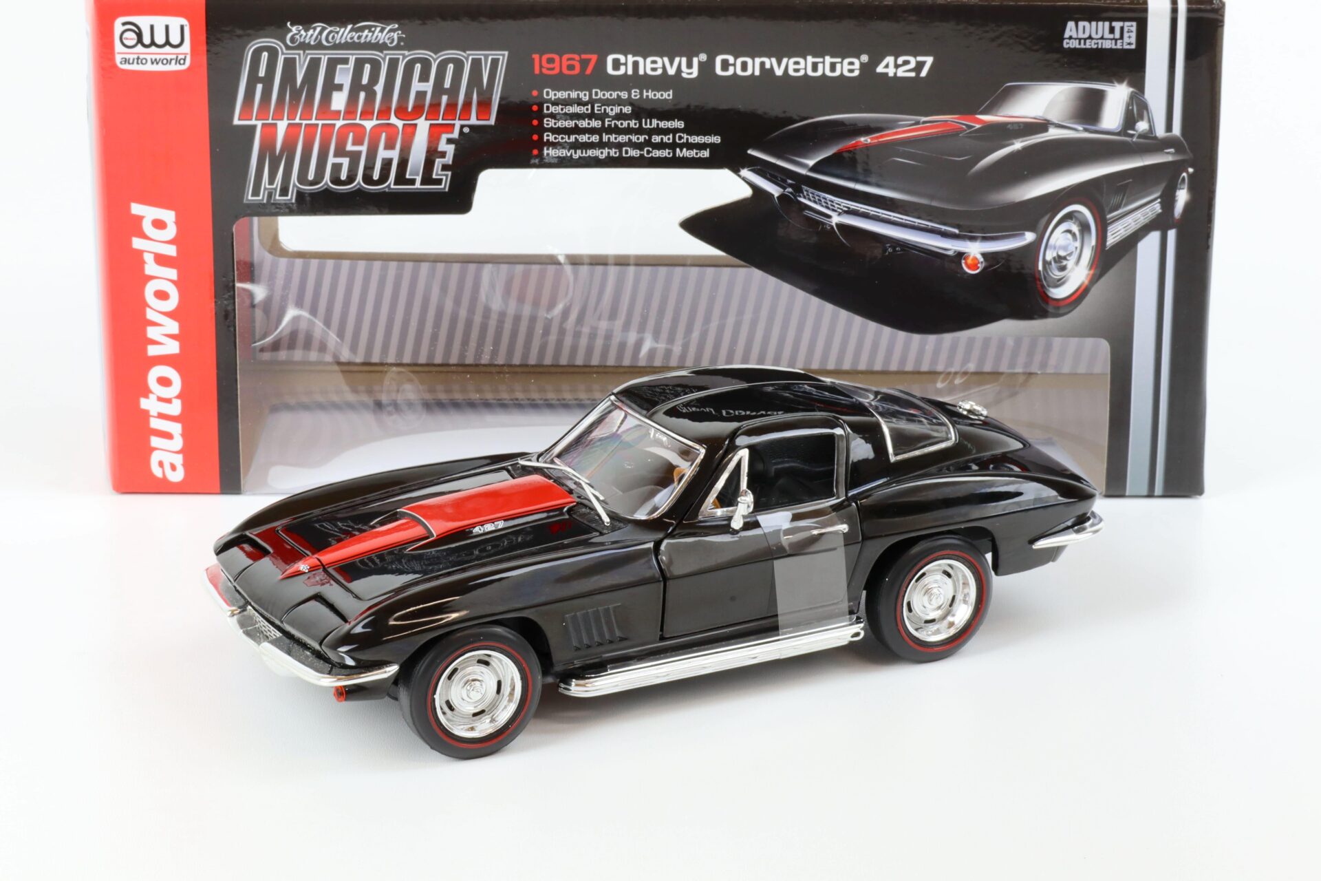 ID 64849 orig 1.jpg 1:18 Auto World 1967 Chevrolet Corvette 427 Coupe black/ red