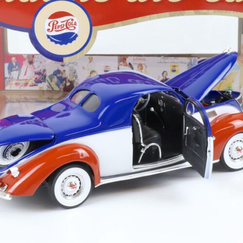 1:18 Auto World 1937 Lincoln Zephyr Pepsi Cola blue/ white/ red - Image 4