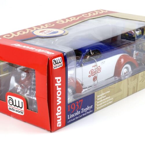 1:18 Auto World 1937 Lincoln Zephyr Pepsi Cola blue/ white/ red - Image 5