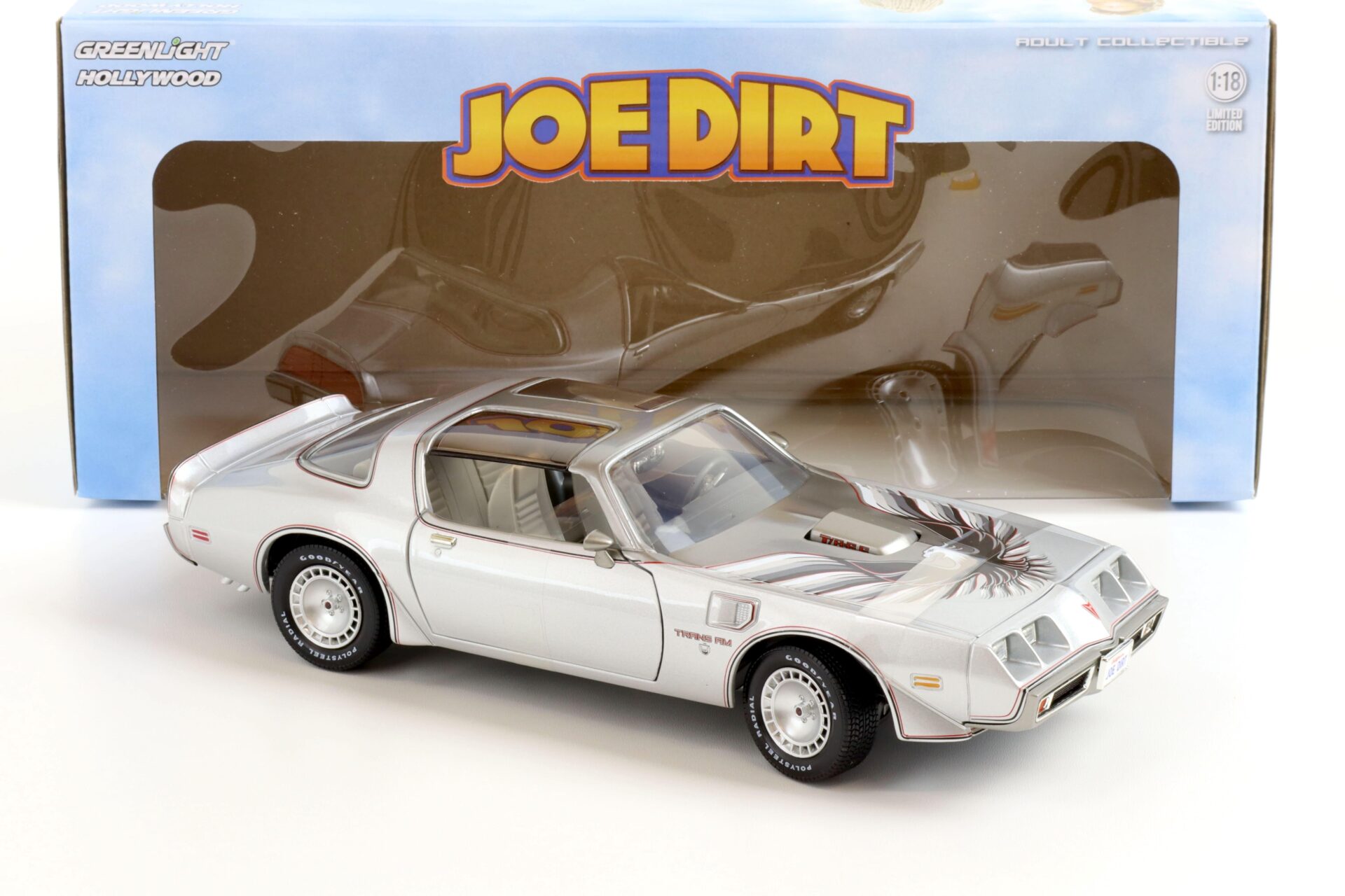1:18 Greenlight 1979 Pontiac Firebird T/A silver metallic JOE DIRT