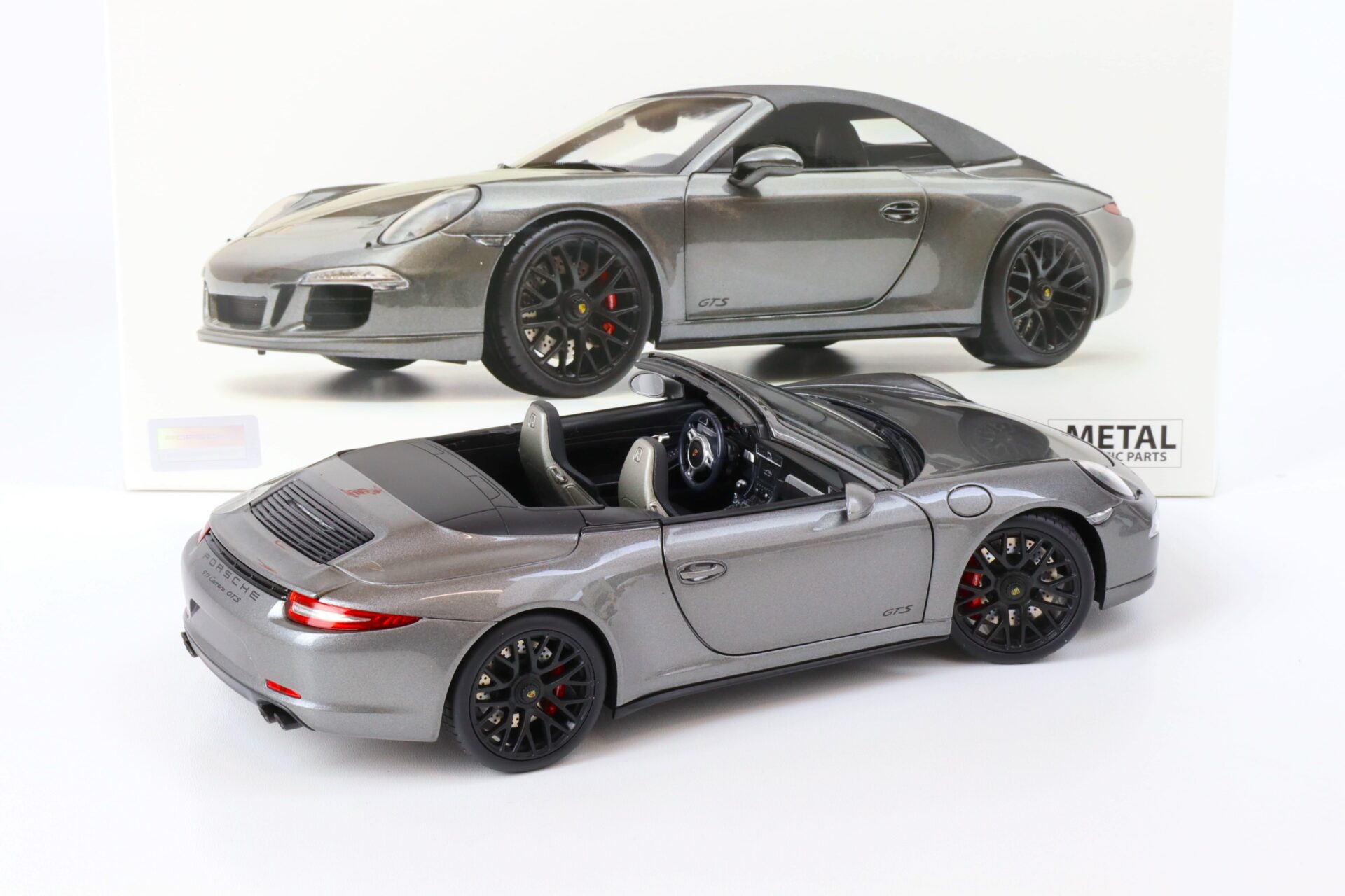 1:18 Schuco Porsche 911 (991) Carrera GTS Cabriolet grey metallic