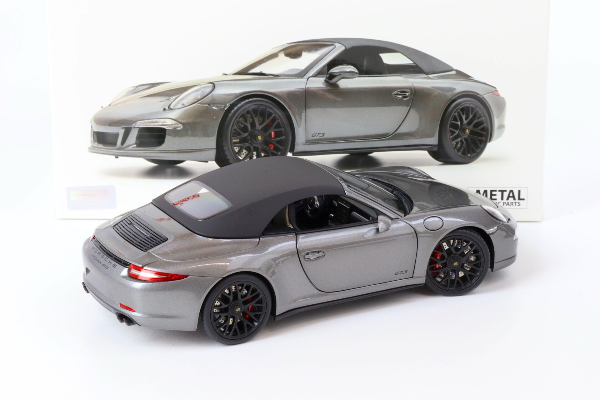 1:18 Schuco Porsche 911 (991) Carrera GTS Cabriolet grey metallic