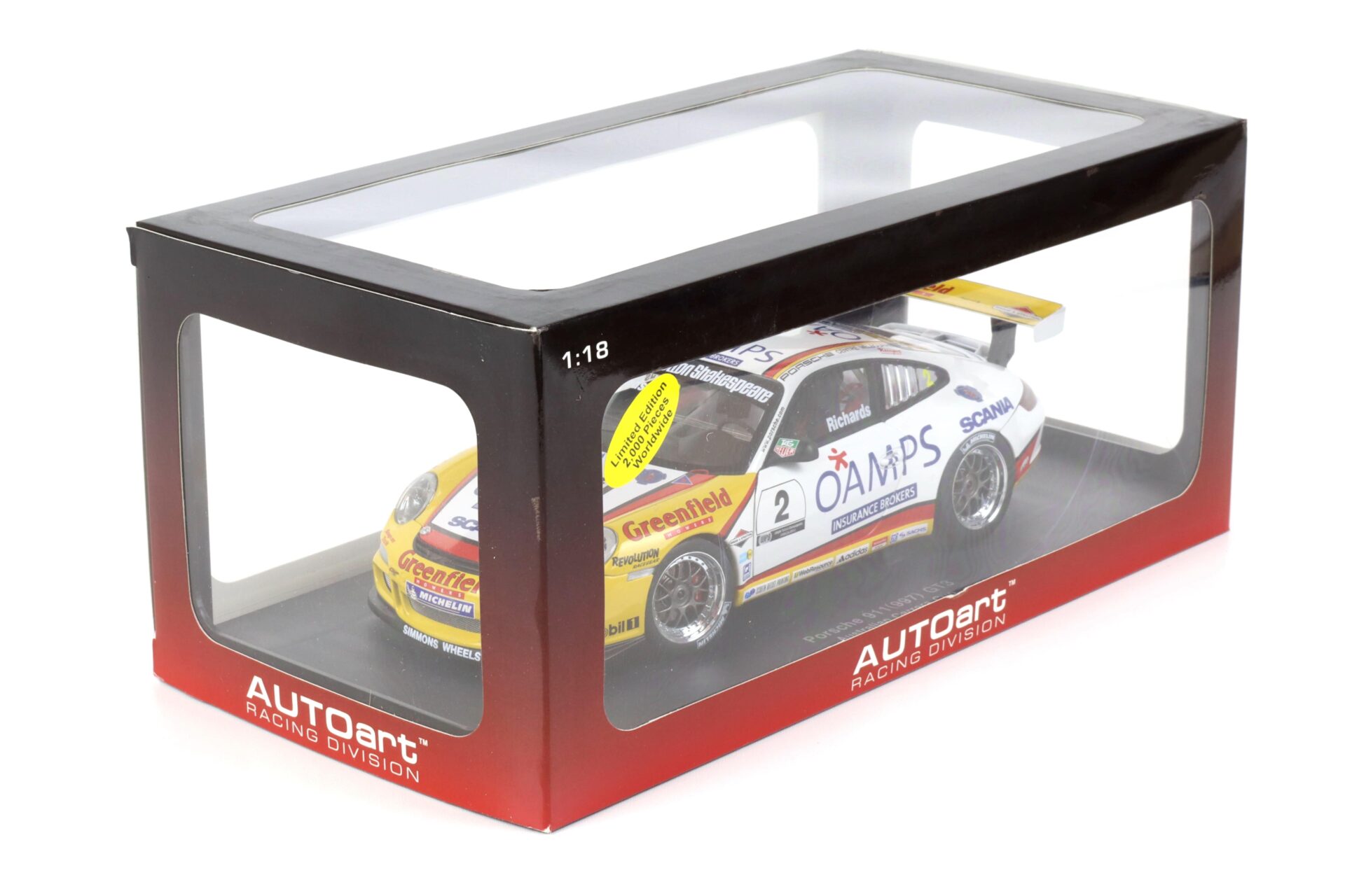 1:18 AUTOart Porsche 911 (997) GT3 Australian Carrera Cup 2006 Jim Richards #2