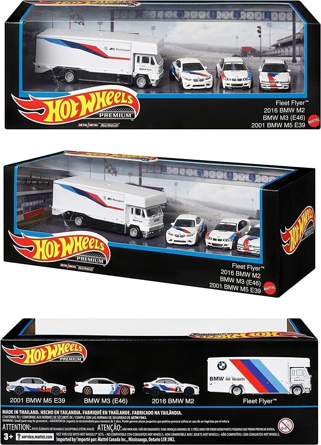 ID 68459 orig.jpg 1:64 Hot Wheels Premium Set 2022 BMW M Series M2 M3 M5 Real Riders 4 Cars Diorama