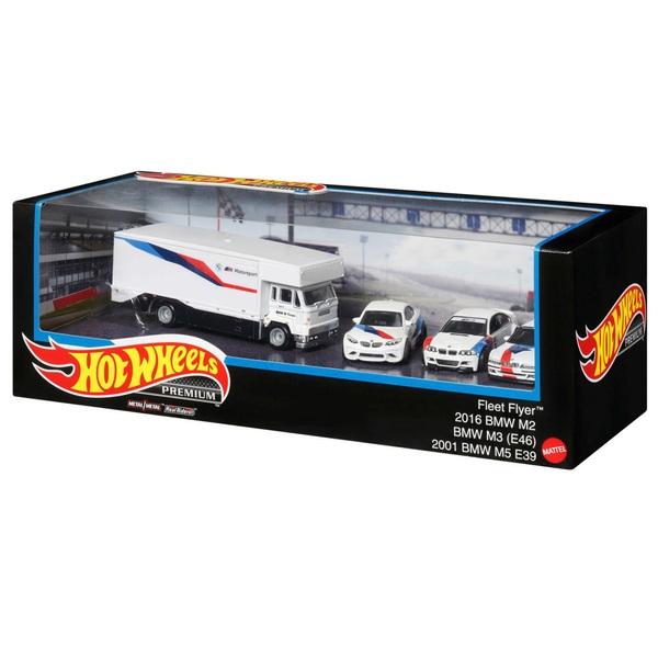1:64 Hot Wheels Premium Set 2022 BMW M Series M2 M3 M5 Real Riders 4 Cars Diorama