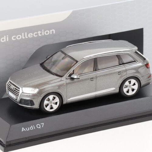 1:43 Spark Audi Q7 SUV Graphite gray metallic 2015 DEALER VERSION - Image 1
