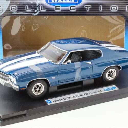 1:18 Welly 1970 Chevrolet Chevelle SS 454 Coupe blue metallic/ white stripes