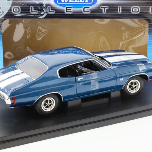 1:18 Welly 1970 Chevrolet Chevelle SS 454 Coupe blue metallic/ white stripes