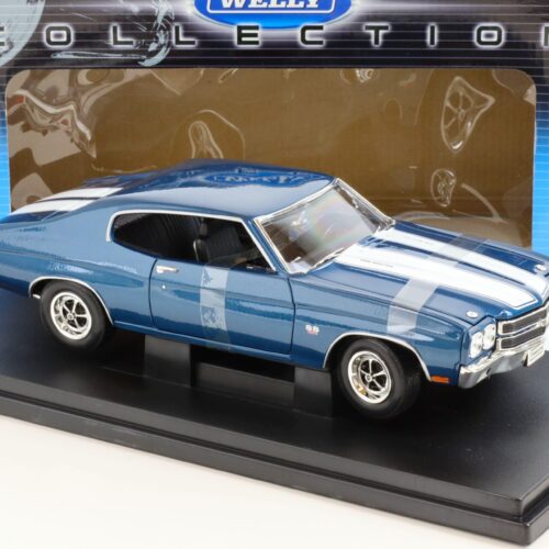 1:18 Welly 1970 Chevrolet Chevelle SS 454 Coupe blue metallic/ white stripes