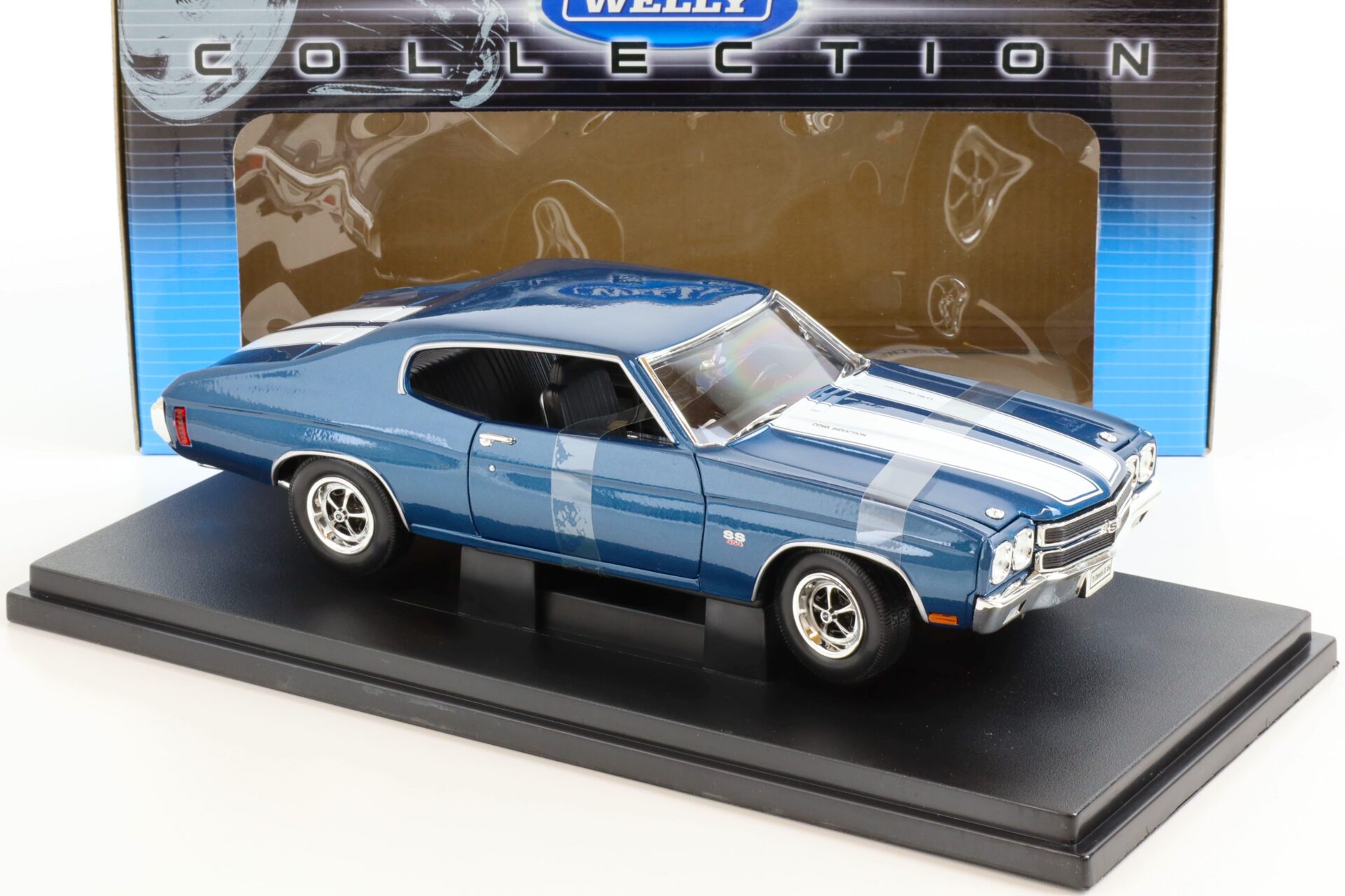 1:18 Welly 1970 Chevrolet Chevelle SS 454 Coupe blue metallic/ white stripes