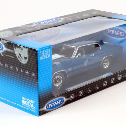 1:18 Welly 1970 Chevrolet Chevelle SS 454 Coupe blue metallic/ white stripes