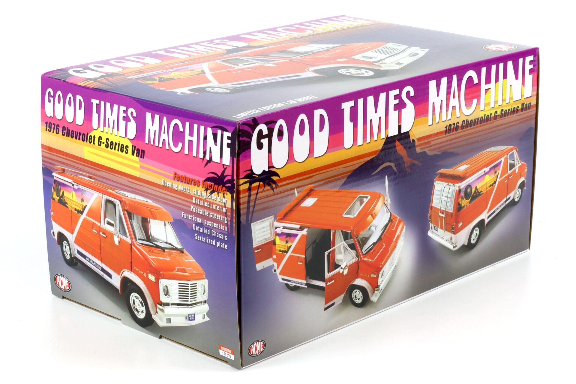 1:18 ACME 1976 Chevrolet G-Series VAN Good Times Machine orange