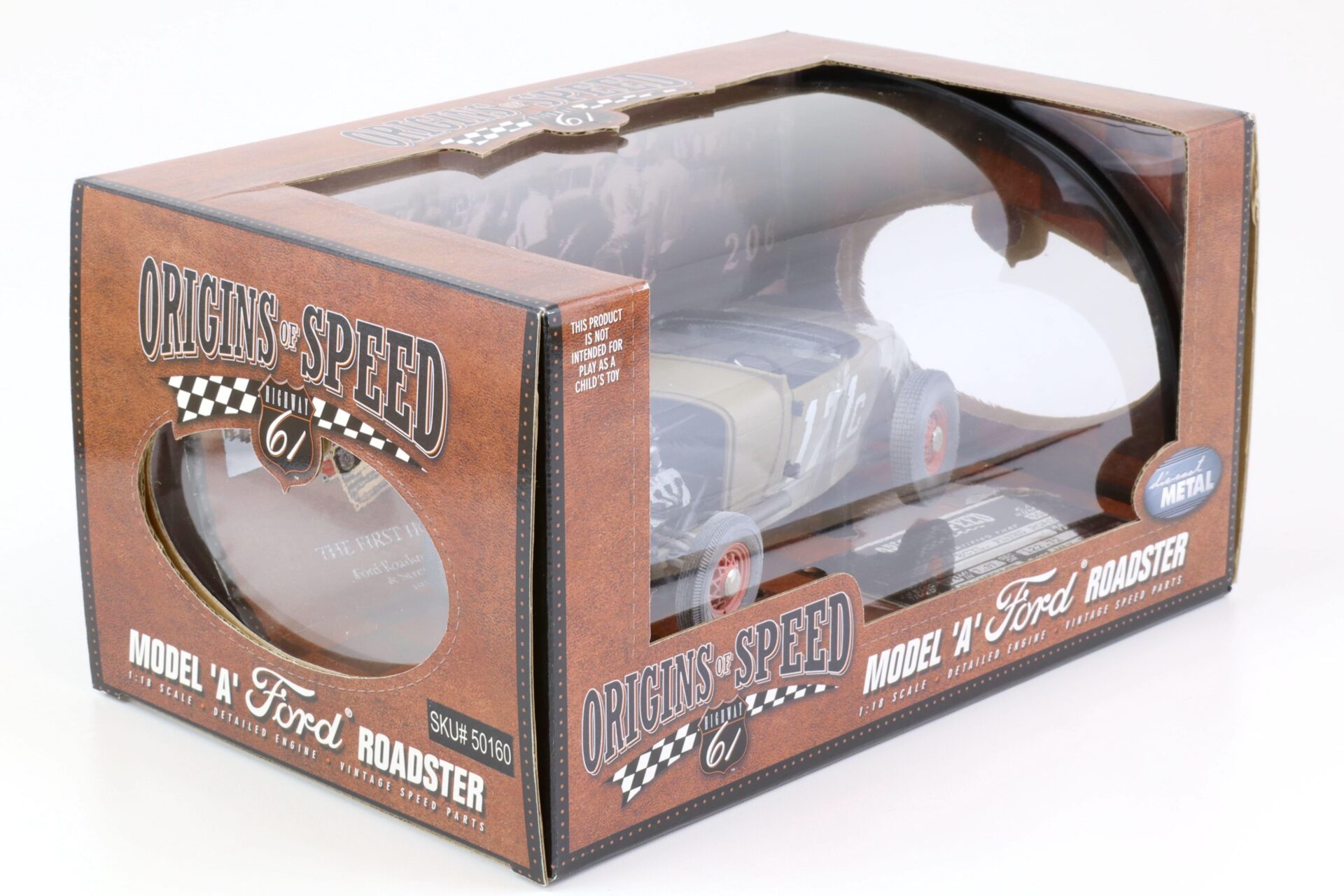 1:18 Highway61 Ford Model A Roadster Hot Rod #121c Origins of Speed green 50160