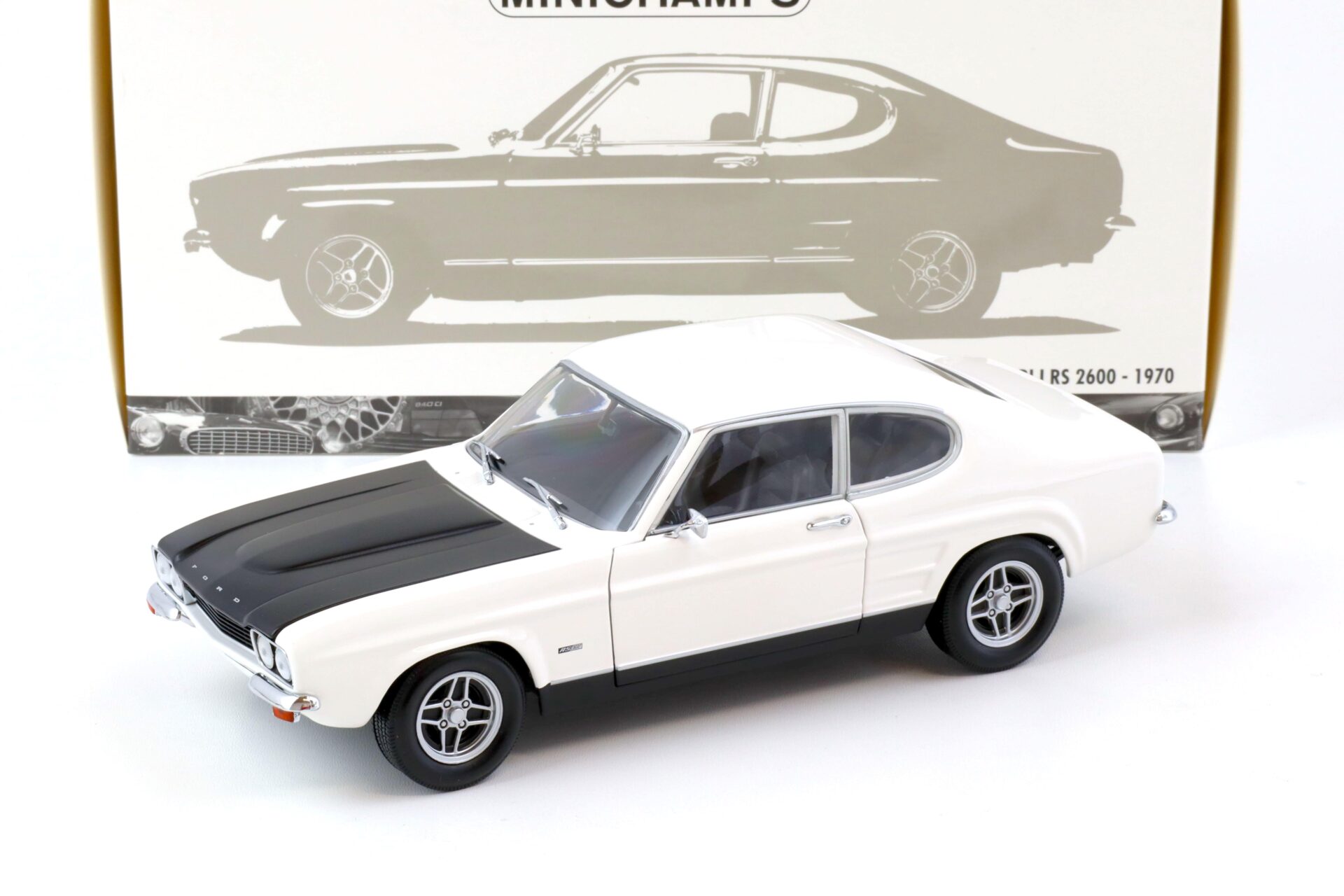 1:18 Minichamps Ford Capri I RS 2600 white/ black 1970