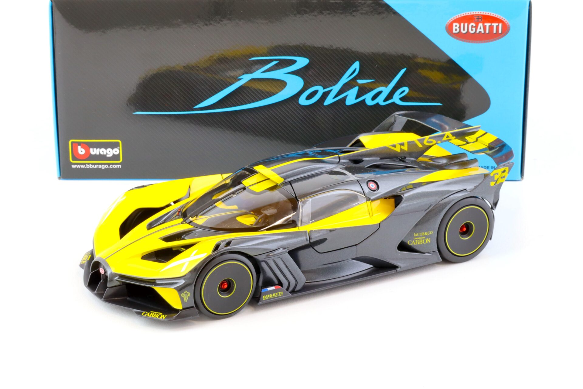 ID 70265 orig.jpg 1:18 Bburago Bugatti Bolide 2020 yellow/ grey