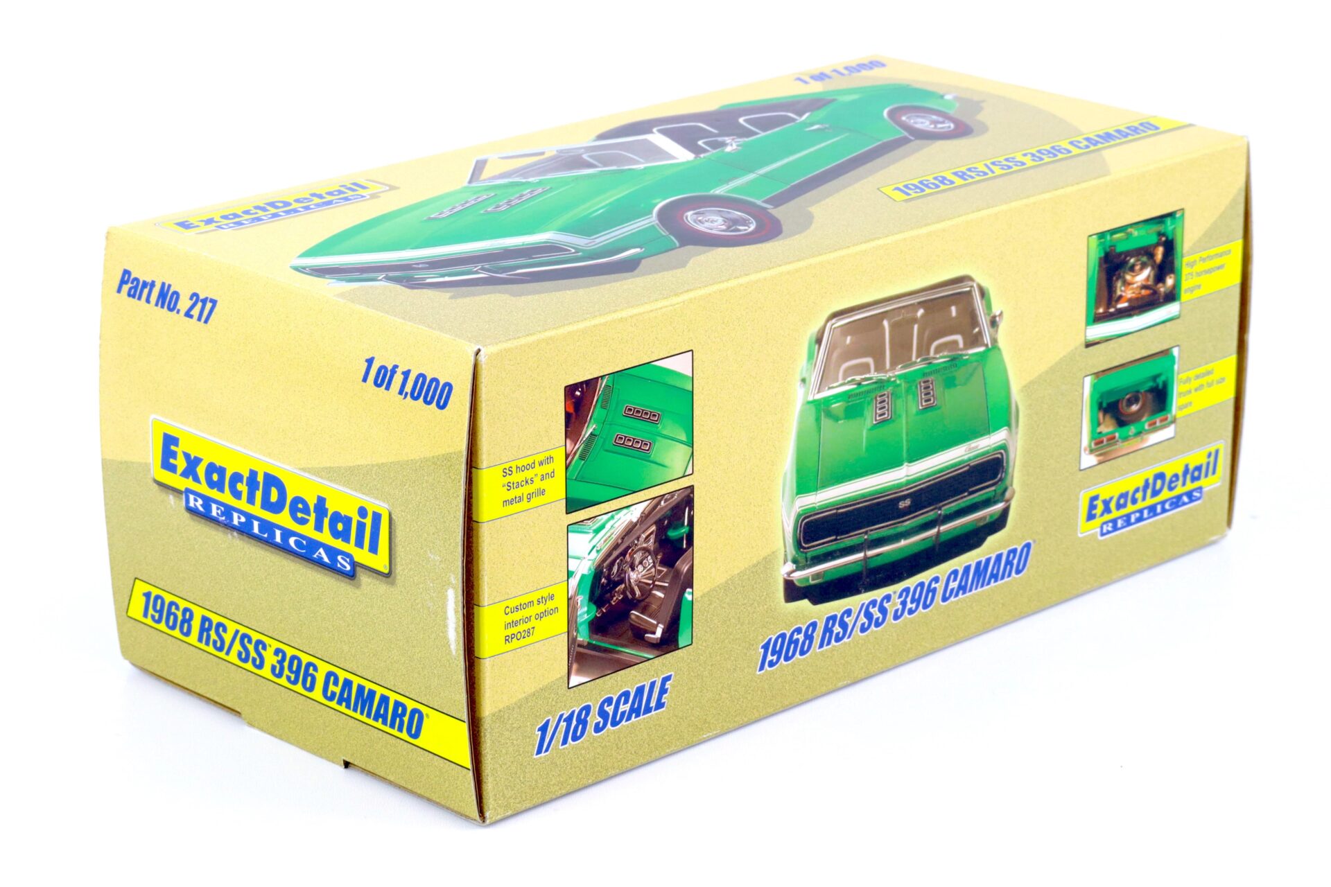 1:18 Exact Detail 1968 Chevrolet Camaro RS/ SS 396 Convertible green