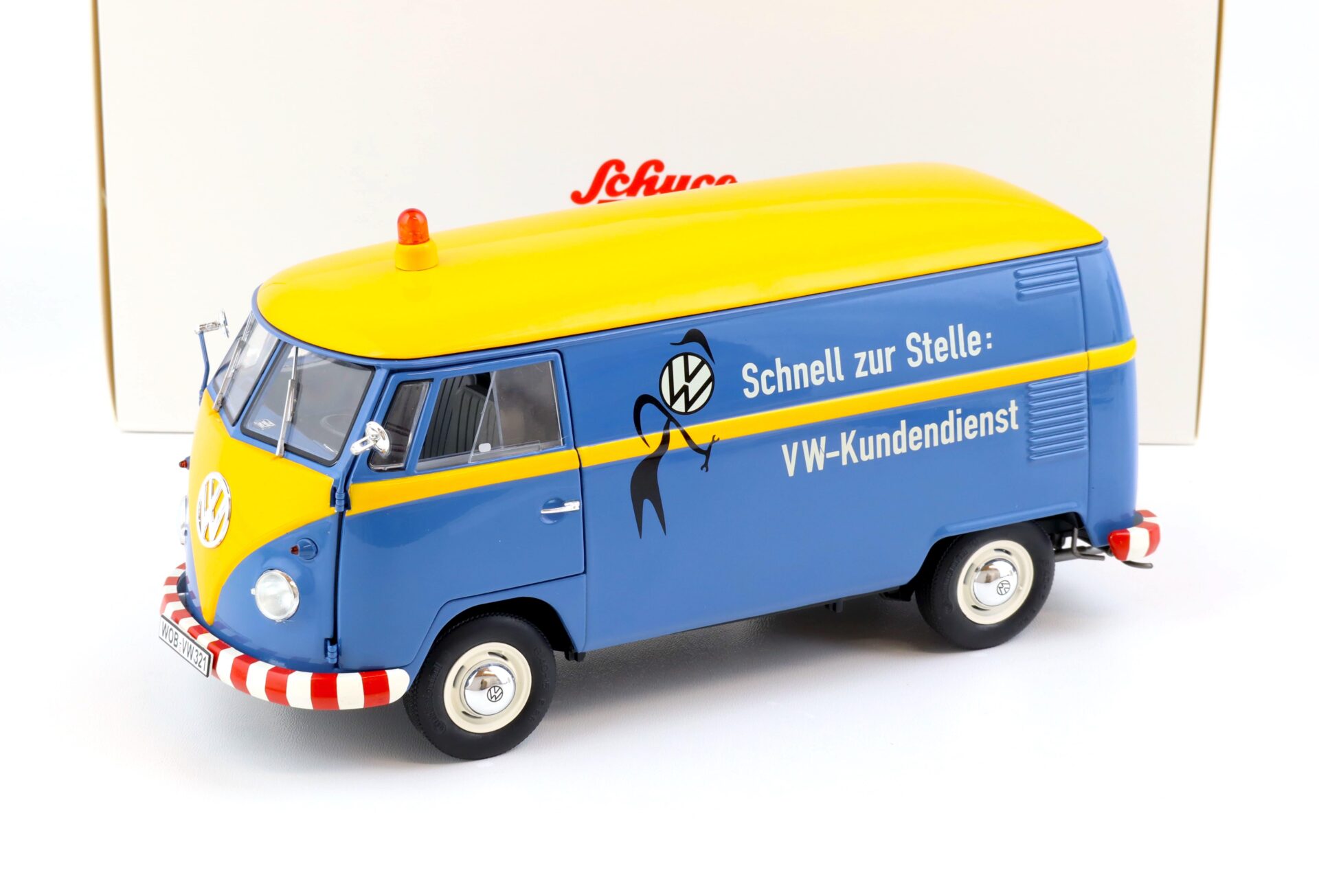 ID 70384 orig.jpg 1:18 Schuco VW T1b Kasten VW-Kundendienst VW Service blue/ yellow Die-Cast