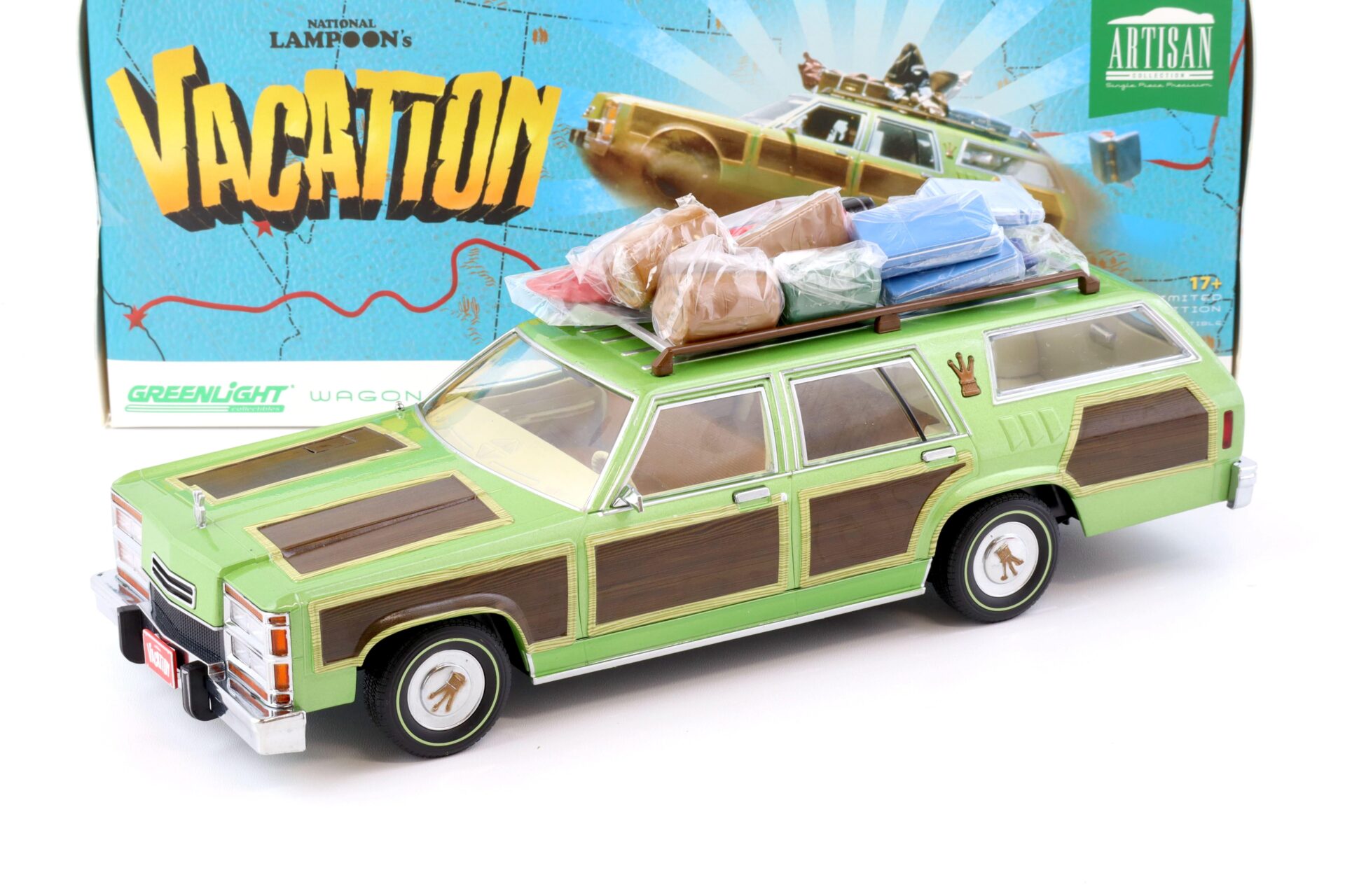1:18 Greenlight Ford Country Wagon Queen Family Truckster VACATION with luggage