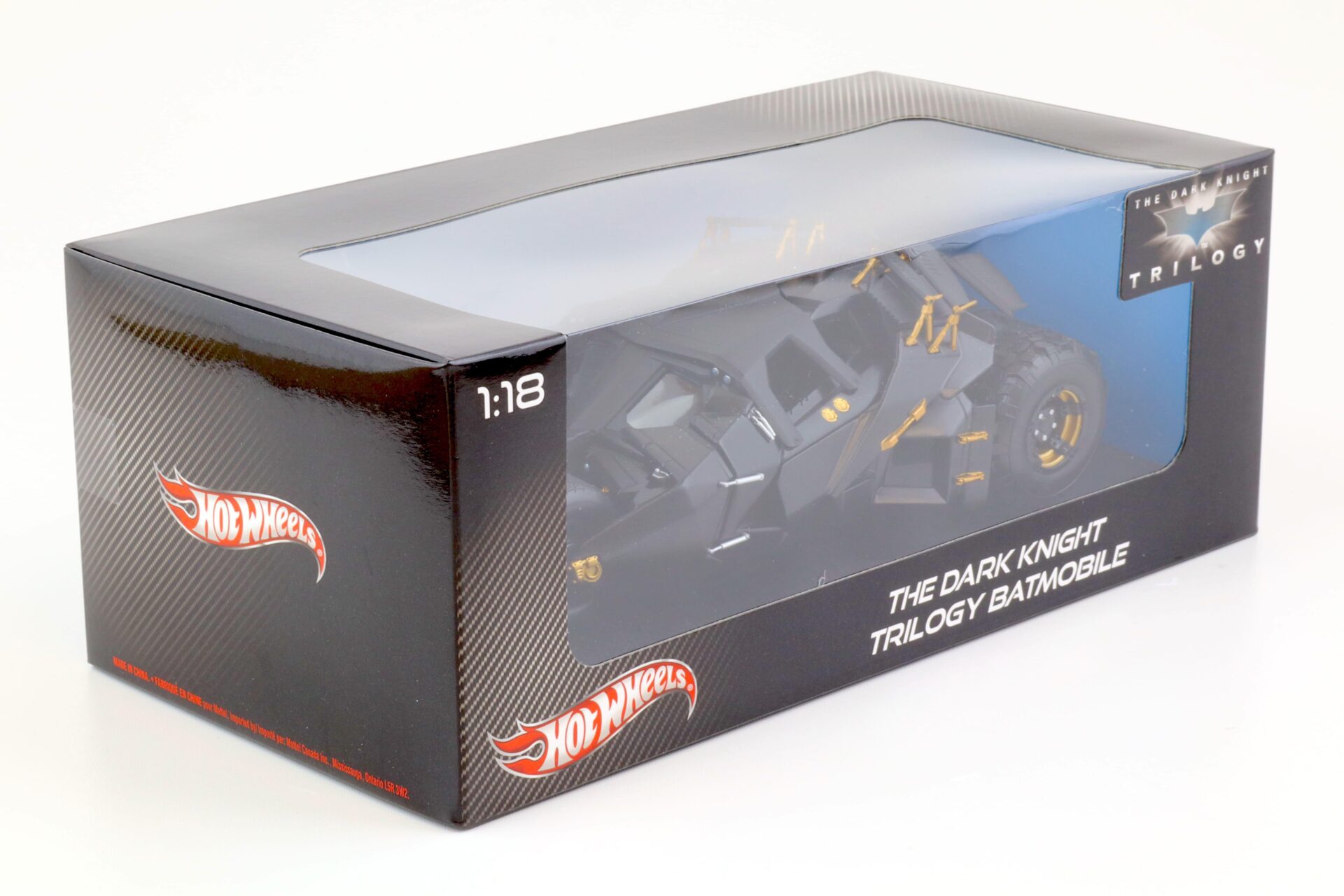 1:18 Hot Wheels BATMAN The Dark Knight Trilogy Batmobile Tumbler black