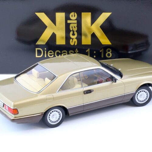 1:18 KK Scale Mercedes 500 SEC C126 Coupe 1987 gold metallic BANG BOOM BANG