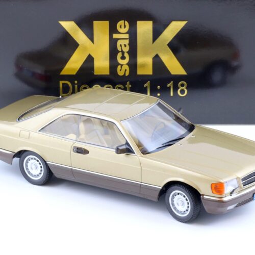 1:18 KK Scale Mercedes 500 SEC C126 Coupe 1987 gold metallic BANG BOOM BANG
