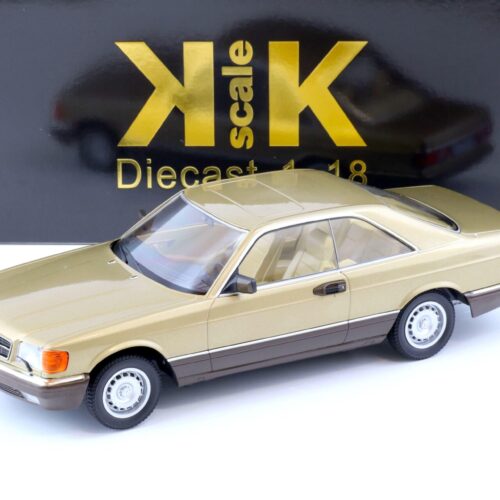 1:18 KK Scale Mercedes 500 SEC C126 Coupe 1987 gold metallic BANG BOOM BANG
