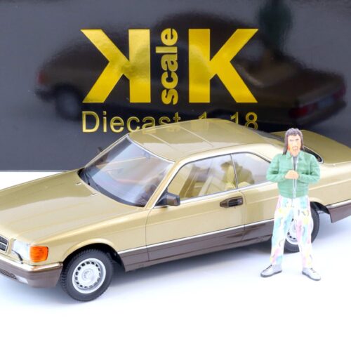 1:18 KK Scale SET Mercedes 500 SEC C126 Coupe + Figur Kalle BANG BOOM BANG
