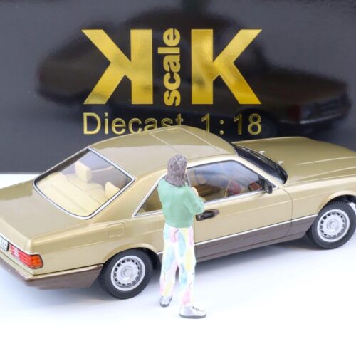 1:18 KK Scale SET Mercedes 500 SEC C126 Coupe + Figur Kalle BANG BOOM BANG
