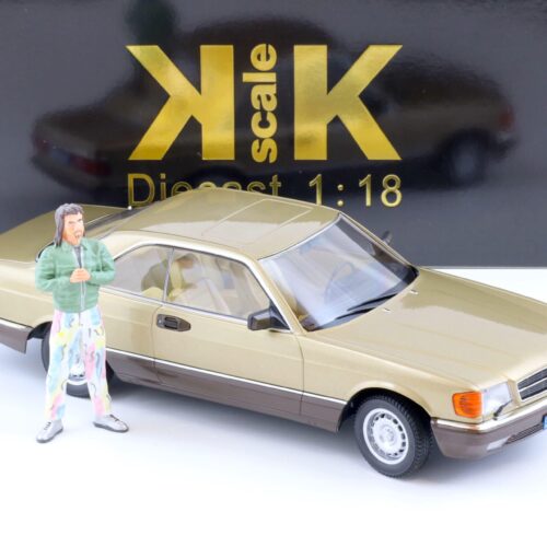 1:18 KK Scale SET Mercedes 500 SEC C126 Coupe + Figur Kalle BANG BOOM BANG
