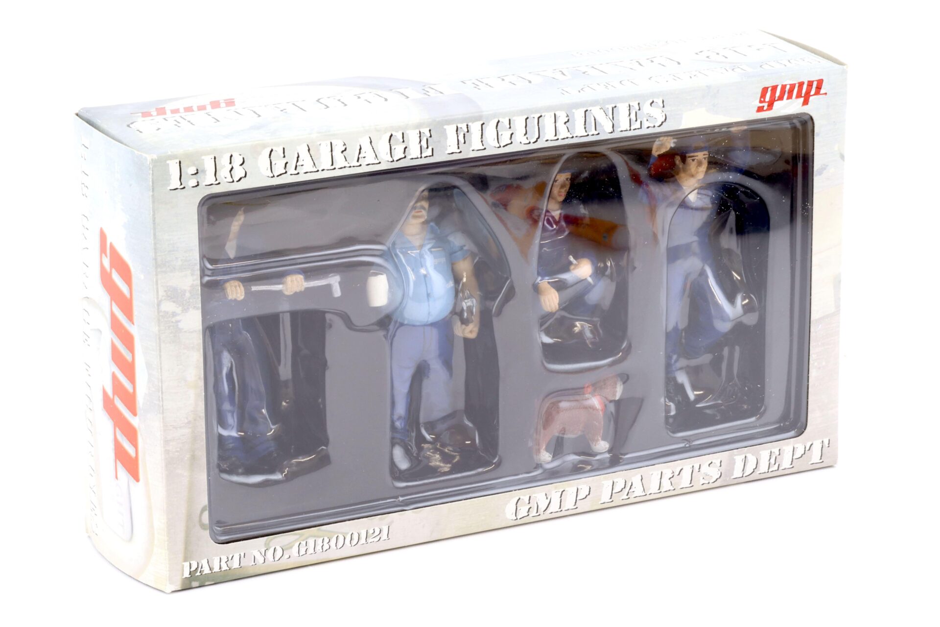 1:18 GMP Parts Dept Garage Figurines Set 4 pcs. Zubehör Figuren G1800121