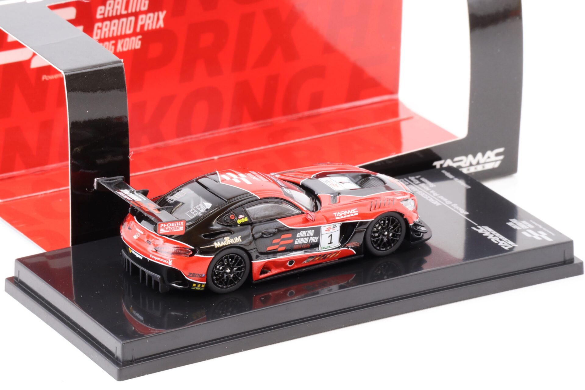 1:64 Tarmac Works Mercedes Benz AMG GT3 eRacing #1 Grand Prix Hong Kong eRGPHK Season 1 red/black