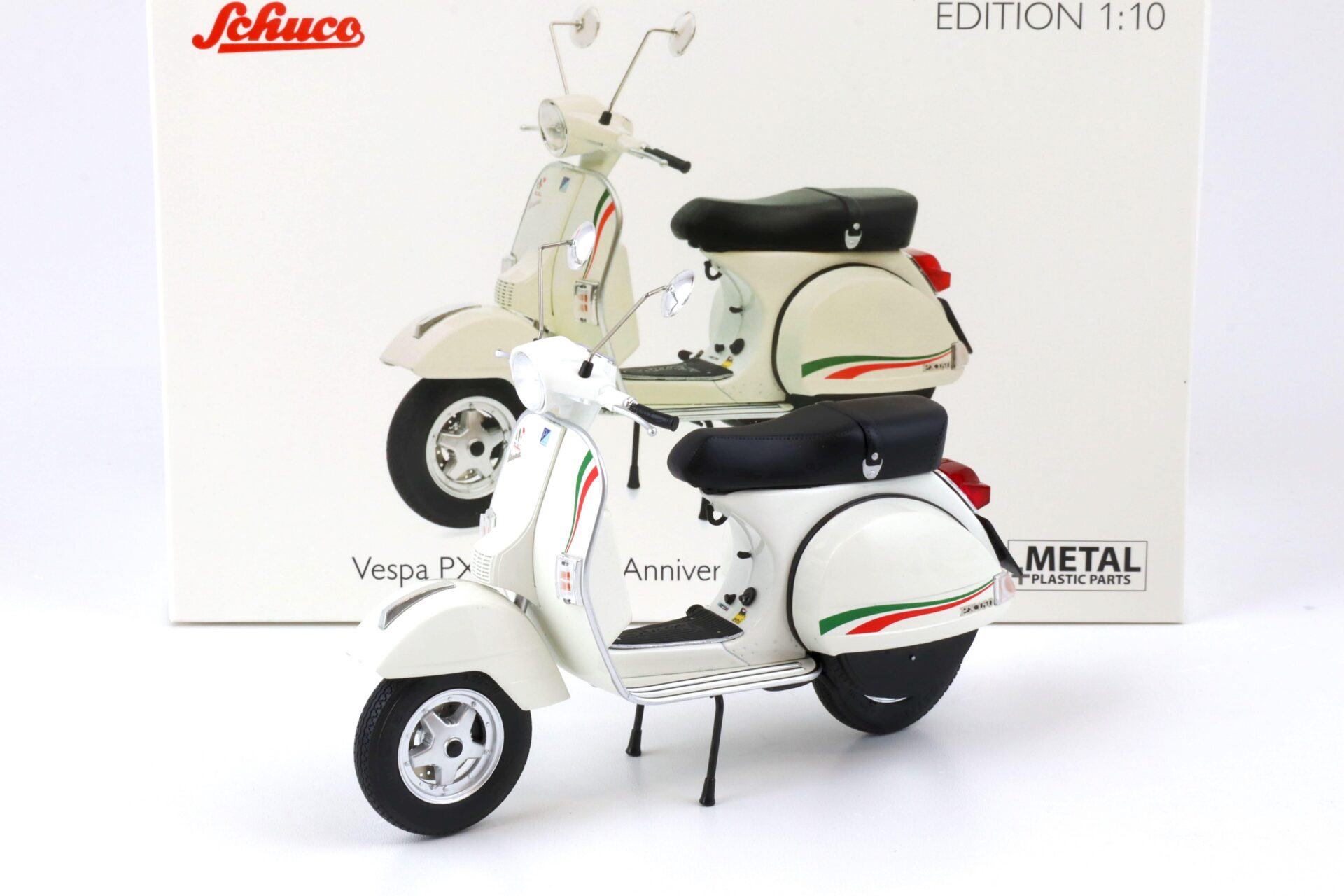 ID 73146 orig.jpg 1:10 Schuco Vespa PX 150 white "150 Anniversario Unita d´Italia"