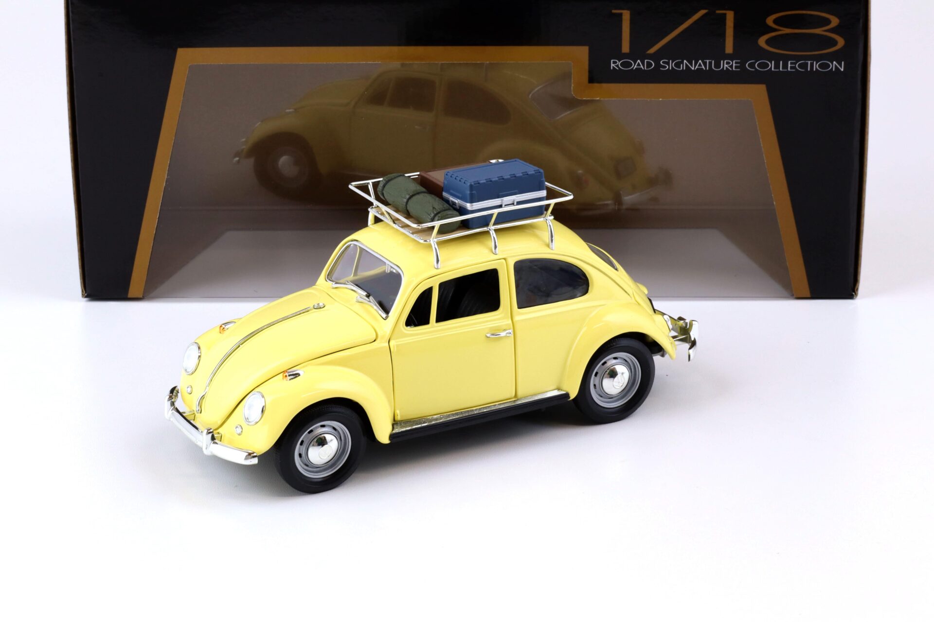 ID 73810 orig.jpg 1:18 Road Signature 1967 Volkswagen VW Beetle Käfer Camping Version yellow