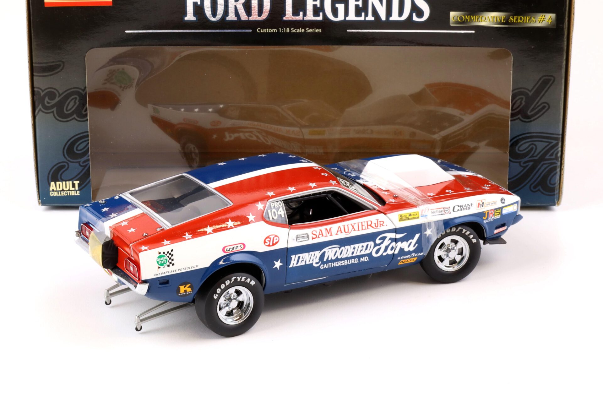 1:18 Sun Star 1971 Ford Mustang The Ultimate Pro Stocker red / blue / white