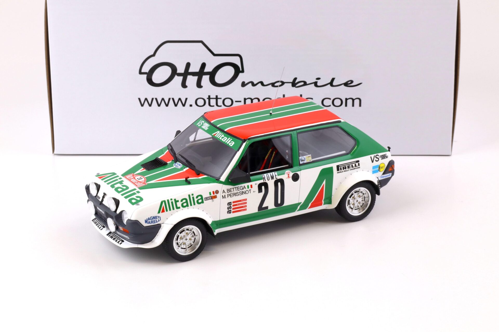 1:18 OTTO mobile OT294 Fiat Ritmo Abarth Gr.2 Rallye Monte Carlo #20 white / green