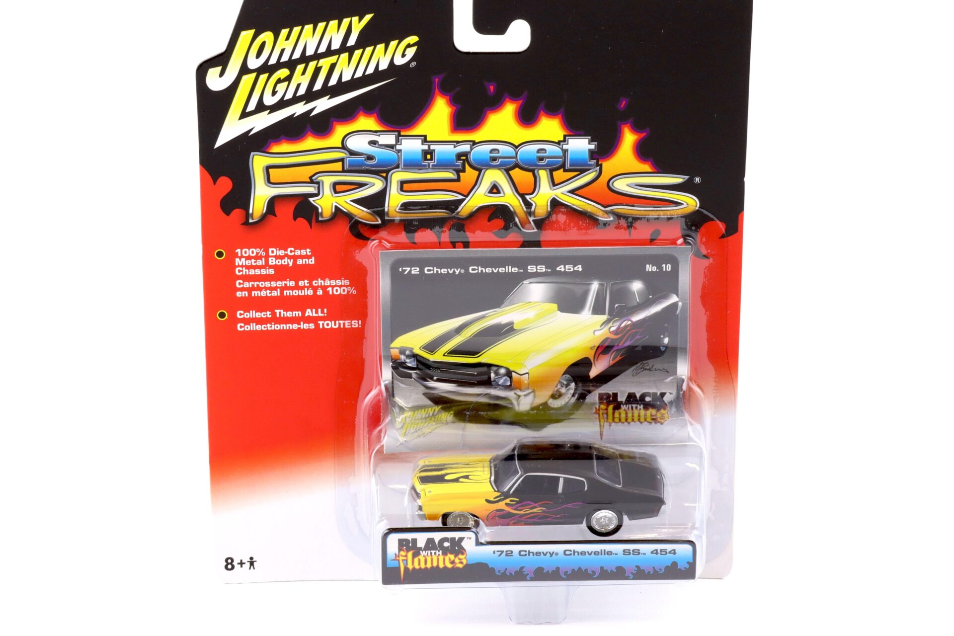 ID 74420 orig.jpg 1:64 Johnny Lightning Street Freaks 50301B Black with Flames 1972 Chevy Chevelle SS 454