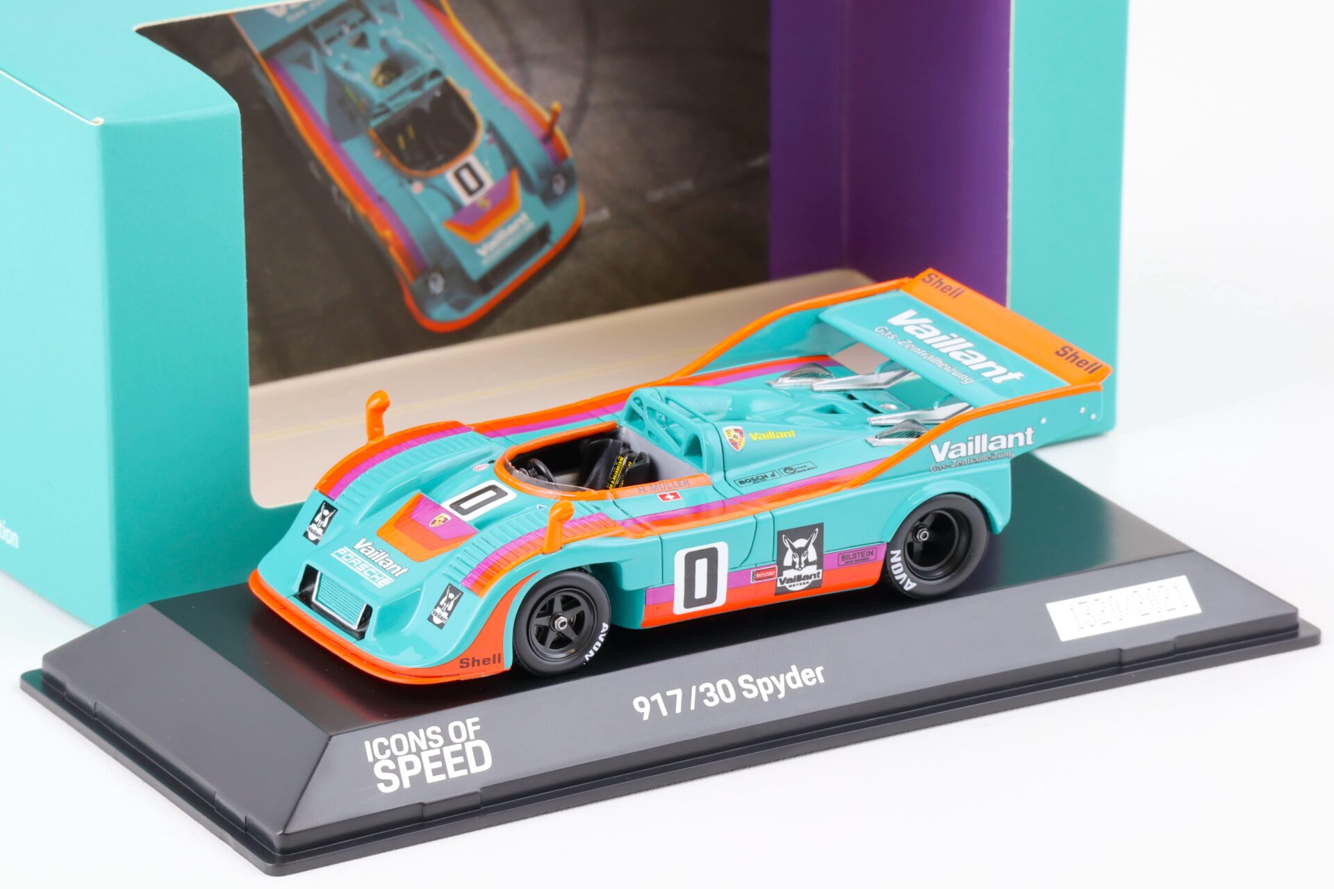 ID 74847 orig.jpg 1:43 Spark Porsche 917/30 Spyder Winner Interserie 1975 Müller #0 Vaillant WAP DEALER
