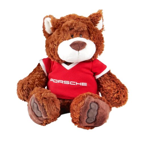 Original Porsche Kuschelbär Teddybär 40 cm braun/ rot WAP DEALER