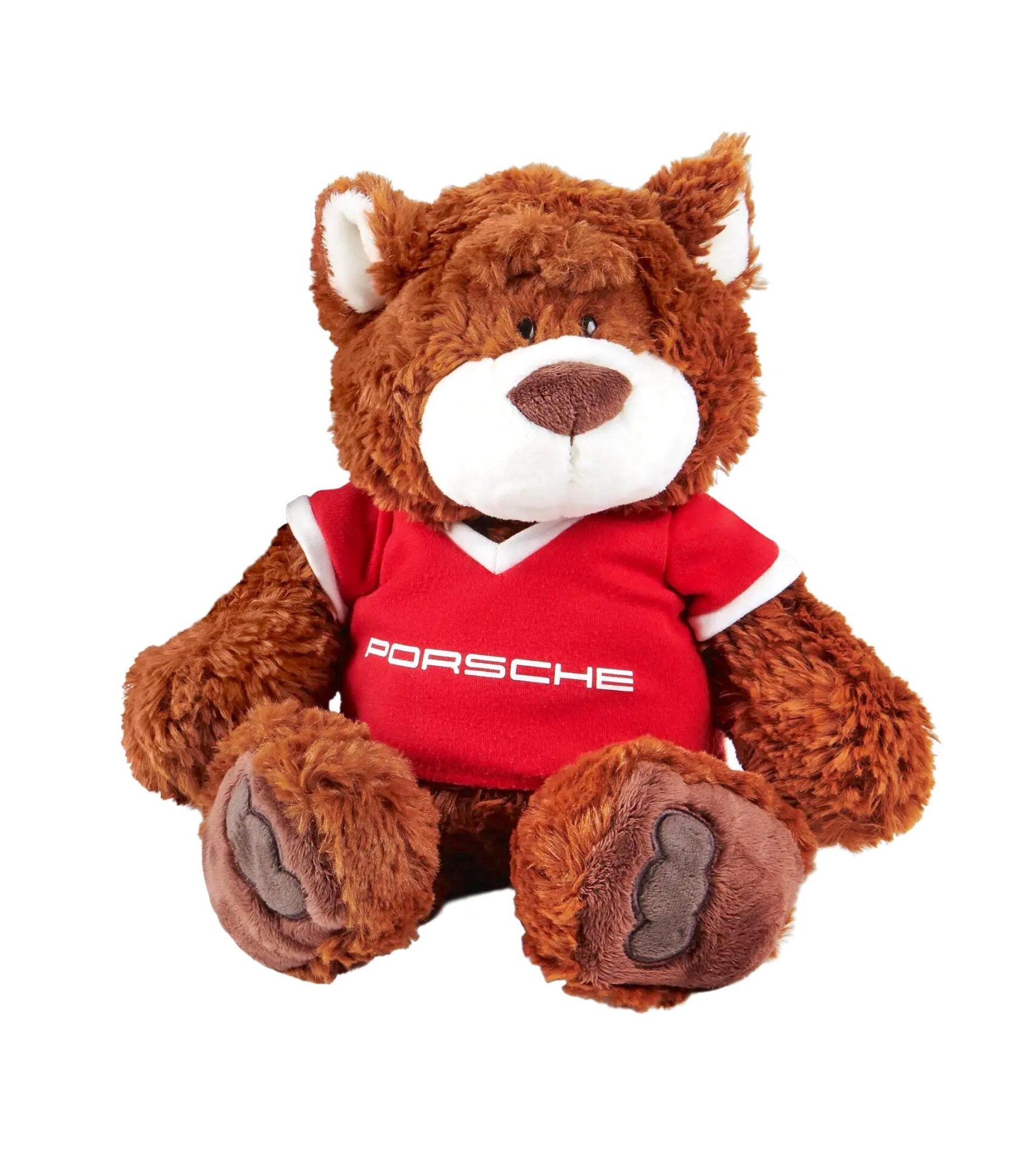 ID 74871 orig.jpg Original Porsche Kuschelbär Teddybär 40 cm braun/ rot WAP DEALER